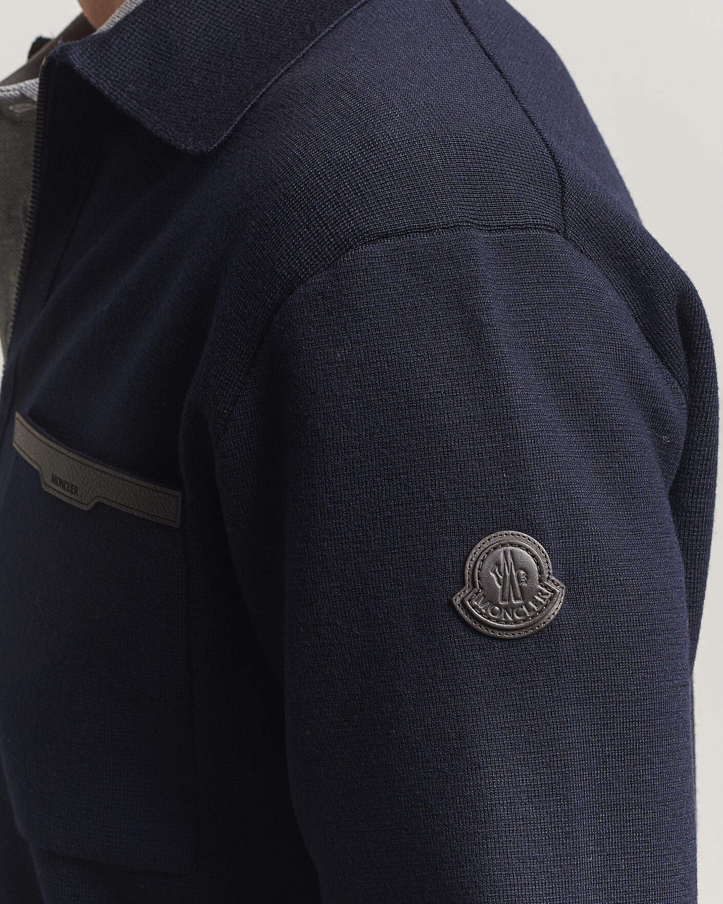 Herre | Trøjer | Moncler | Zip Wool Cardigan Navy
