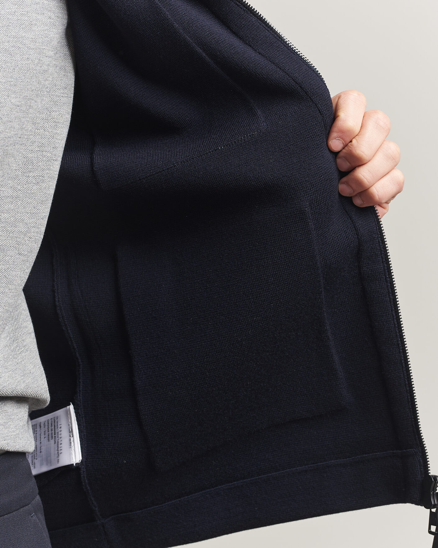 Herre | Trøjer | Moncler | Zip Wool Cardigan Navy