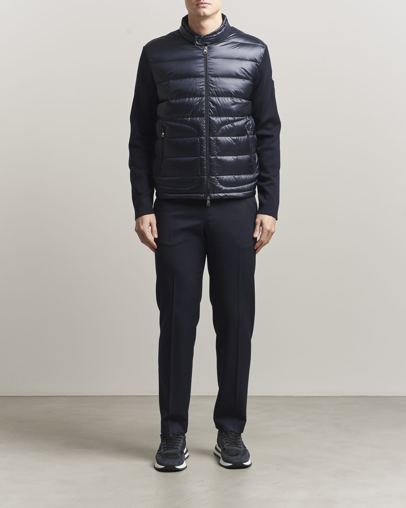 Herre | Jakker | Moncler | Hybrid Laque Zip Cardigan Navy