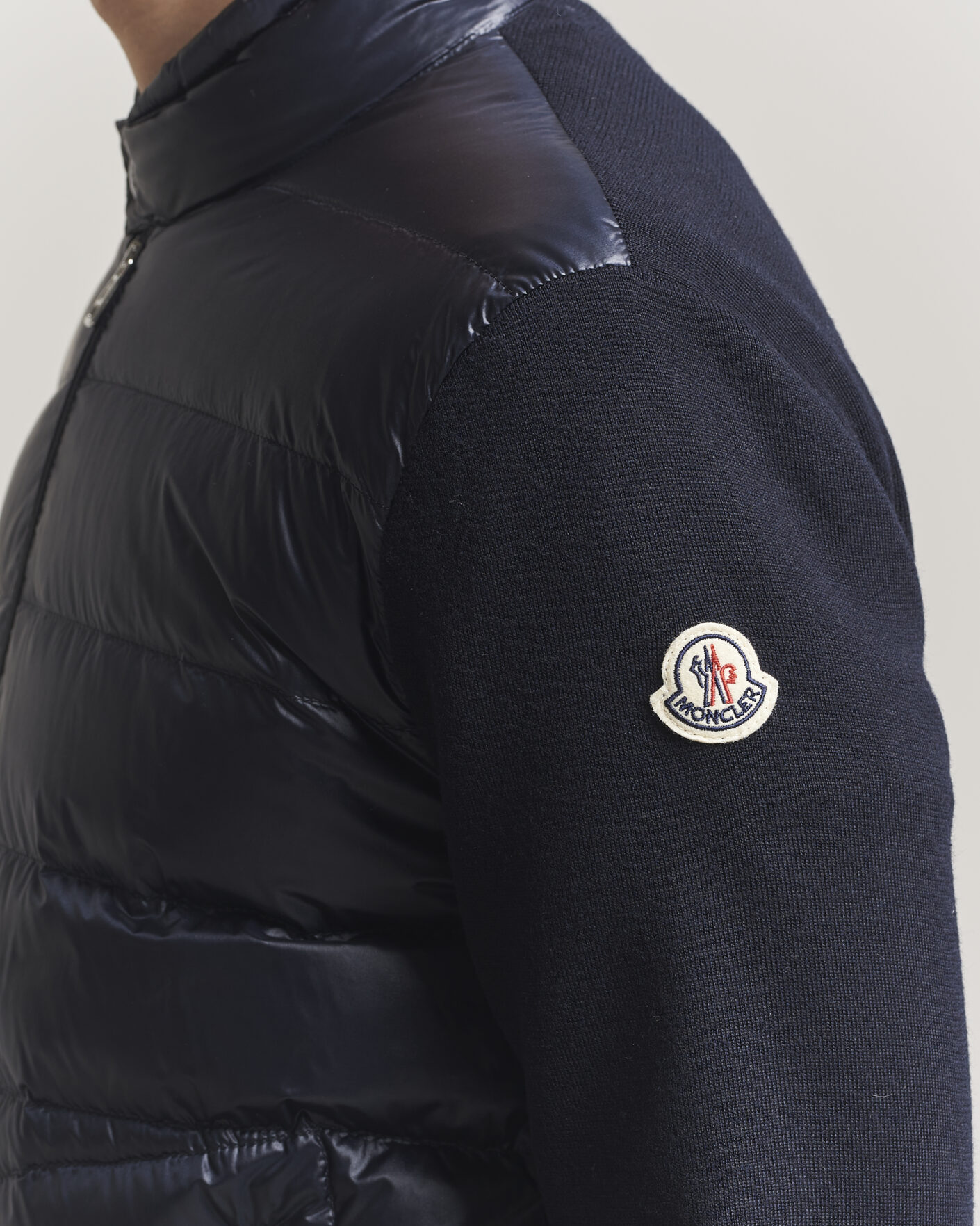 Herre | Jakker | Moncler | Hybrid Laque Zip Cardigan Navy