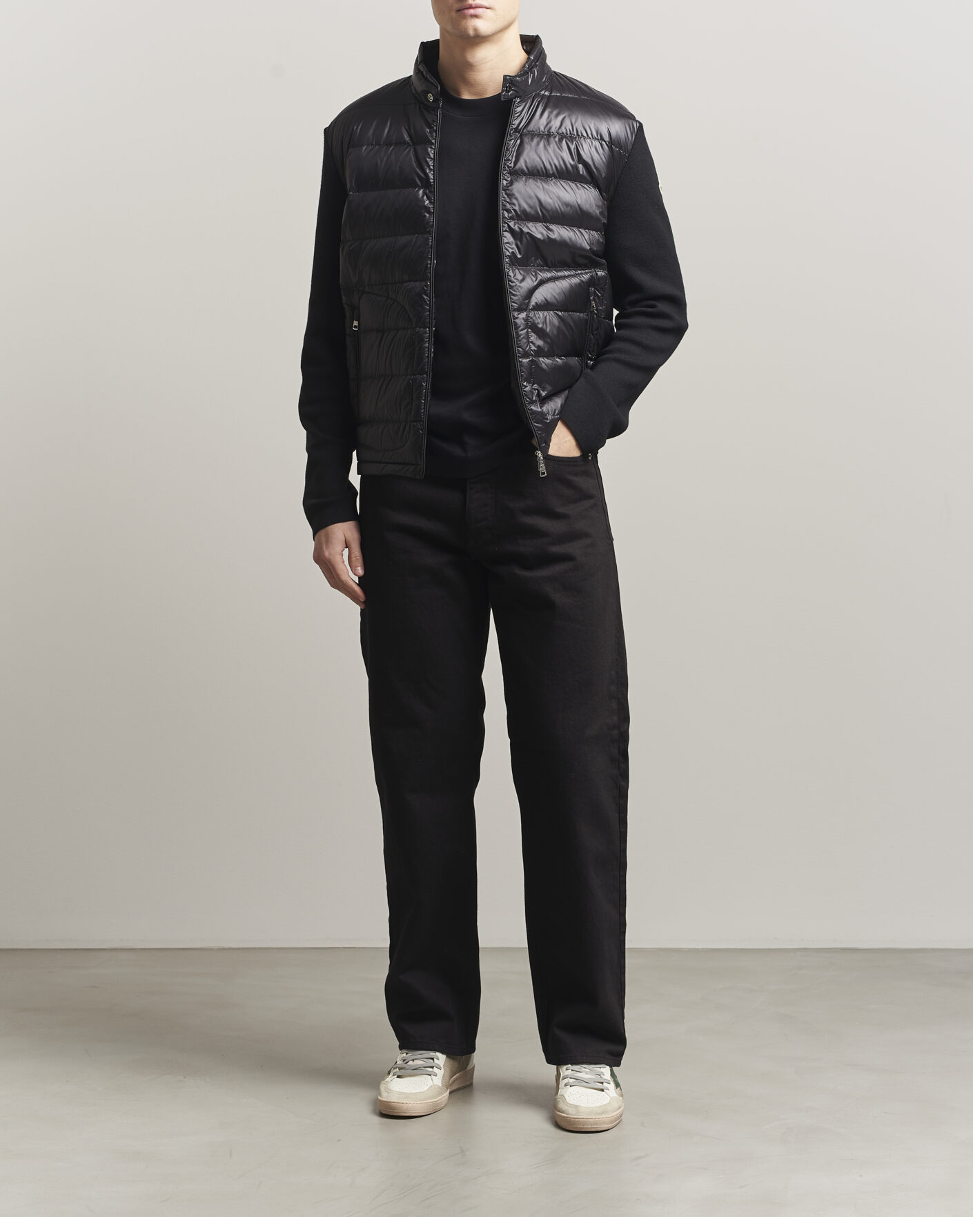 Herre | Jakker | Moncler | Hybrid Laque Zip Cardigan Black