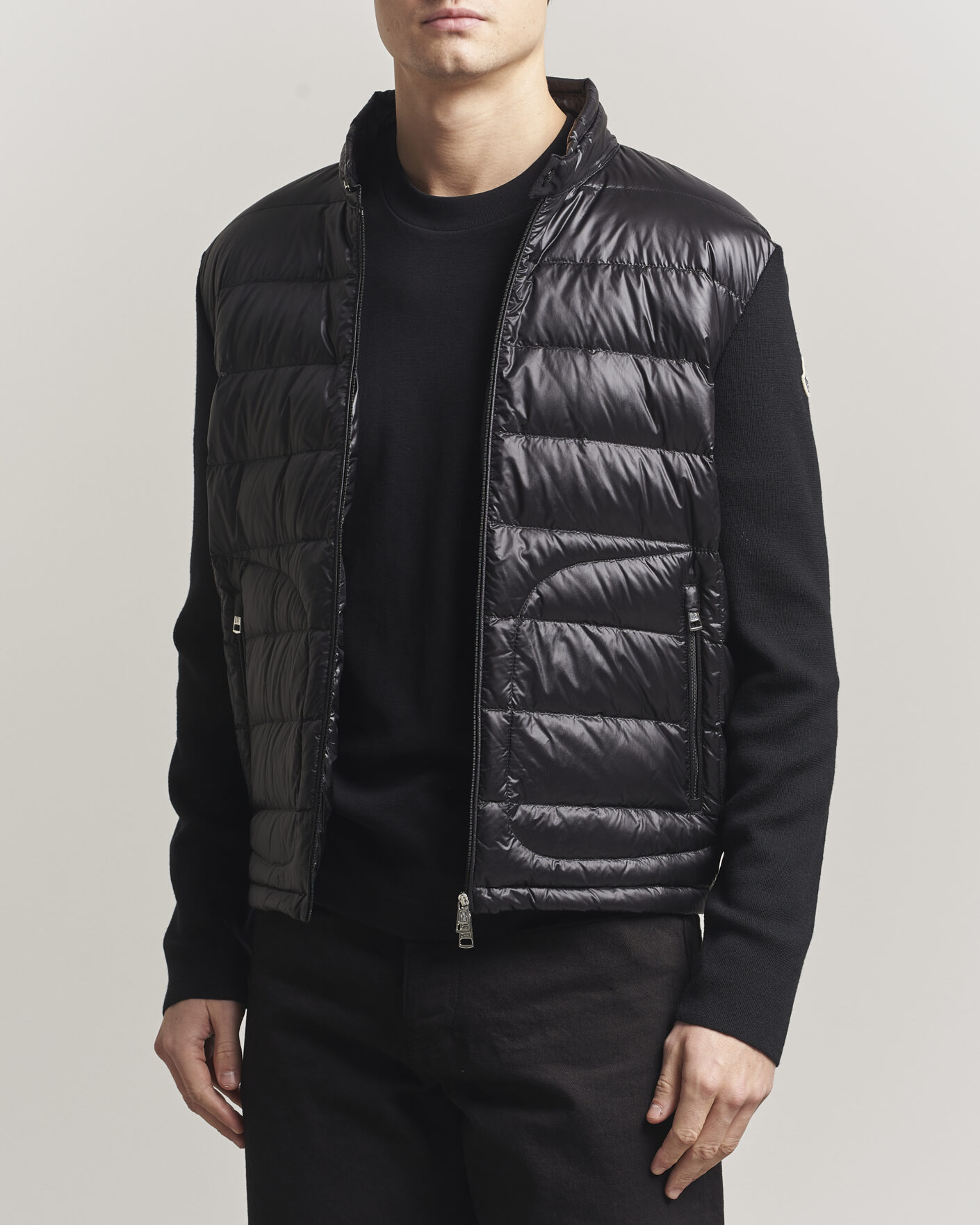 Herre | Jakker | Moncler | Hybrid Laque Zip Cardigan Black
