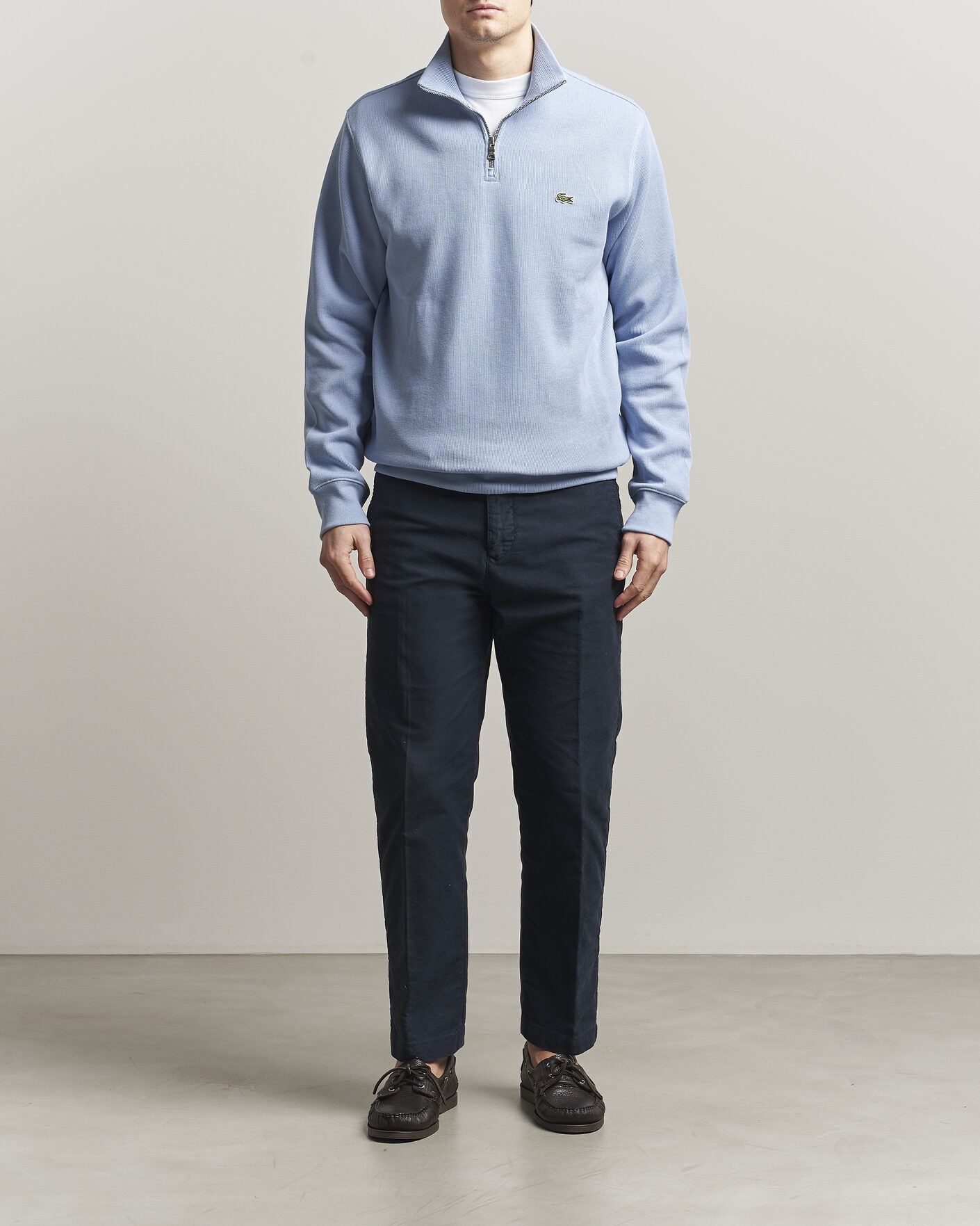 Herre | Trøjer | Lacoste | Rib Interlock Half Zip Aphylla Blue