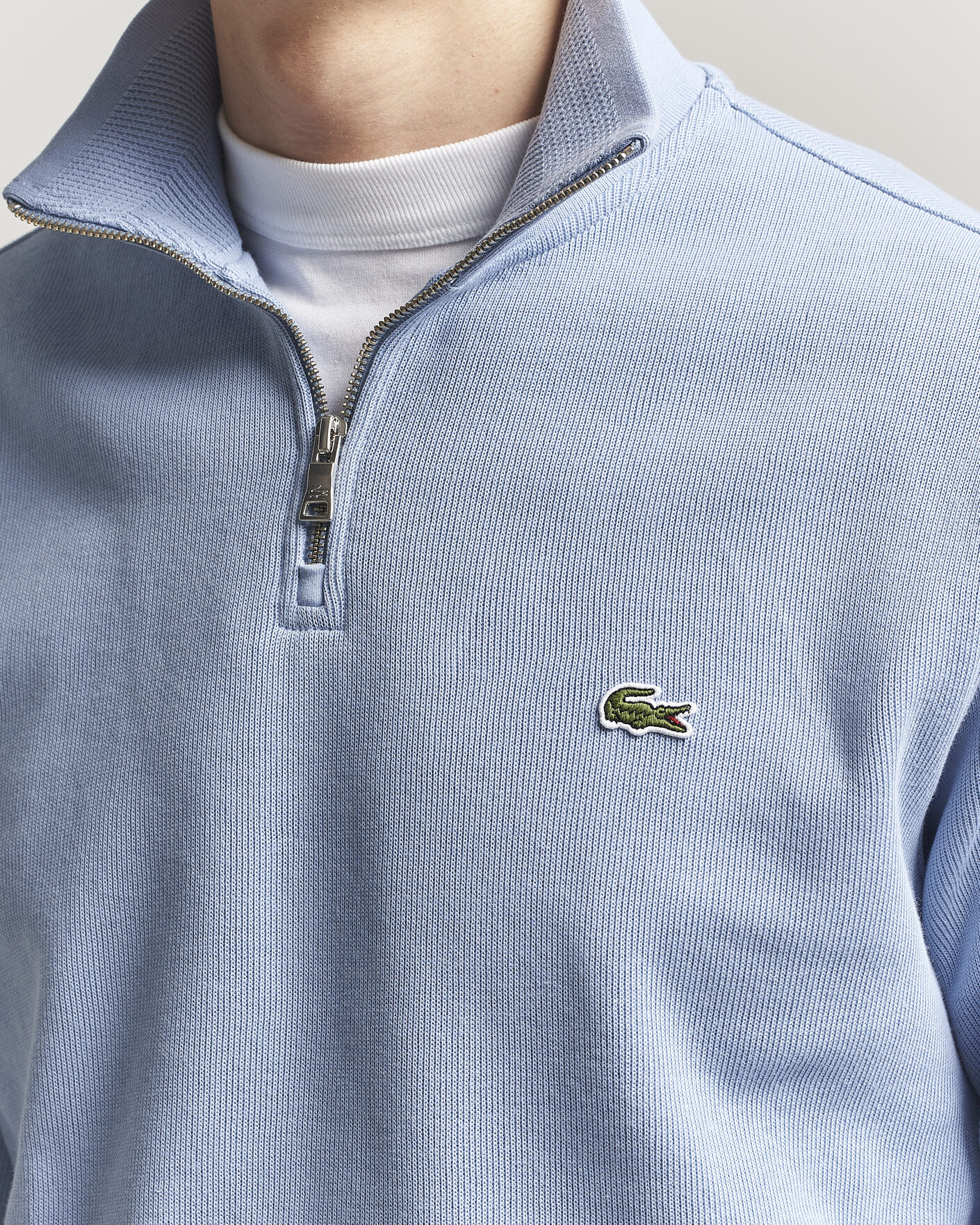 Herre | Trøjer | Lacoste | Rib Interlock Half Zip Aphylla Blue