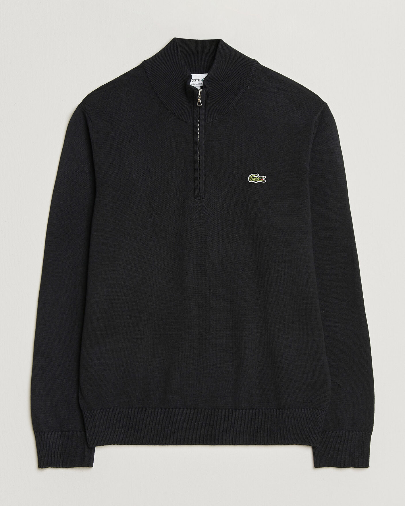 Herre | Trøjer | Lacoste | Cotton Knitted Half Zip Black