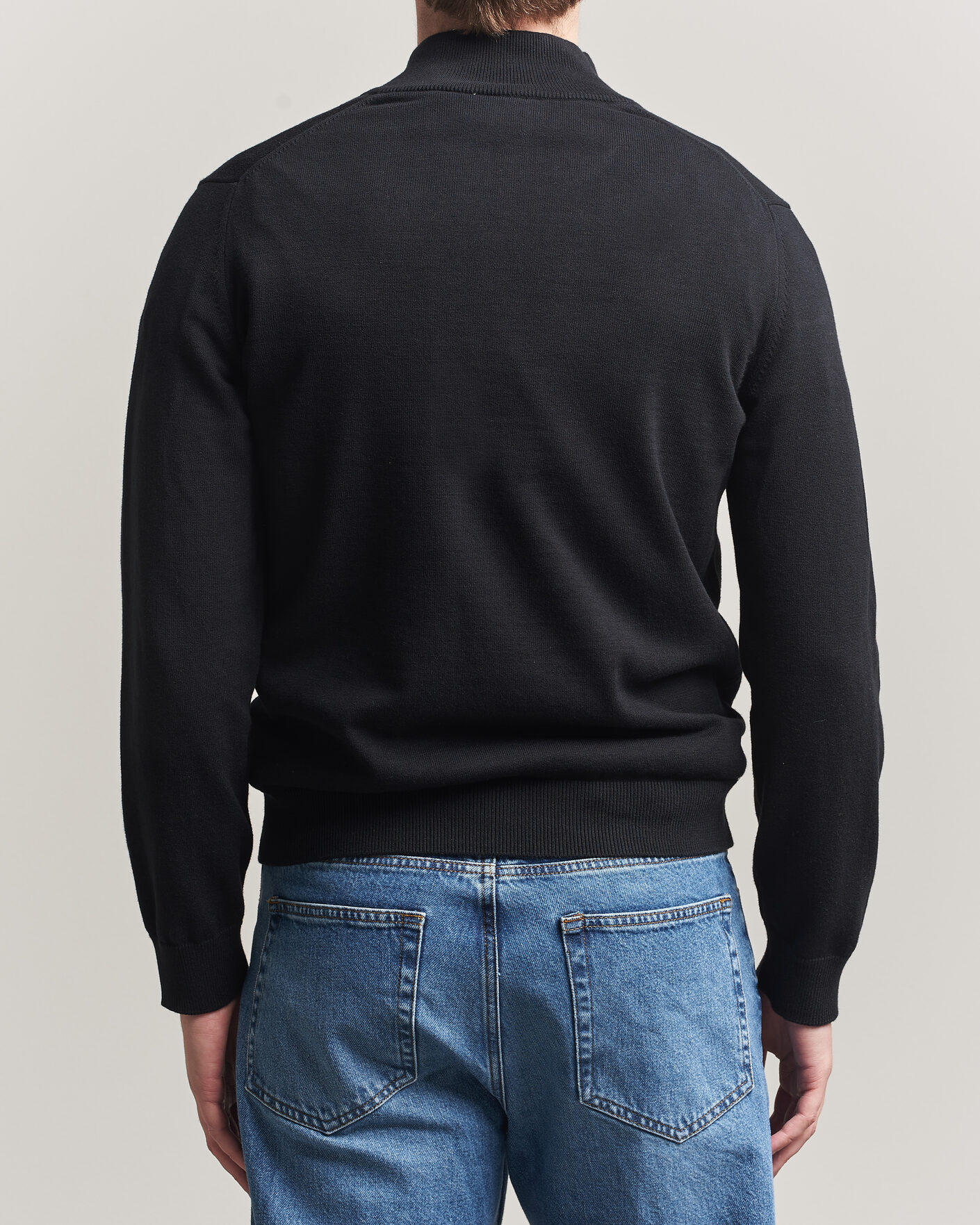 Herre | Trøjer | Lacoste | Cotton Knitted Half Zip Black