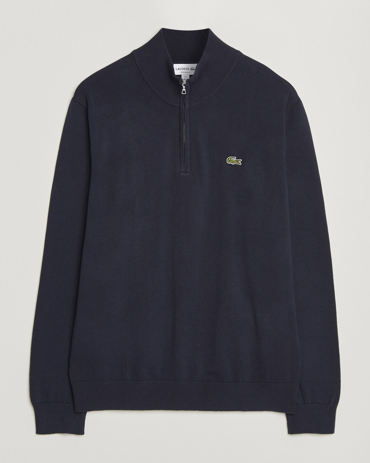 Herre | Trøjer | Lacoste | Cotton Knitted Half Zip Navy Blue