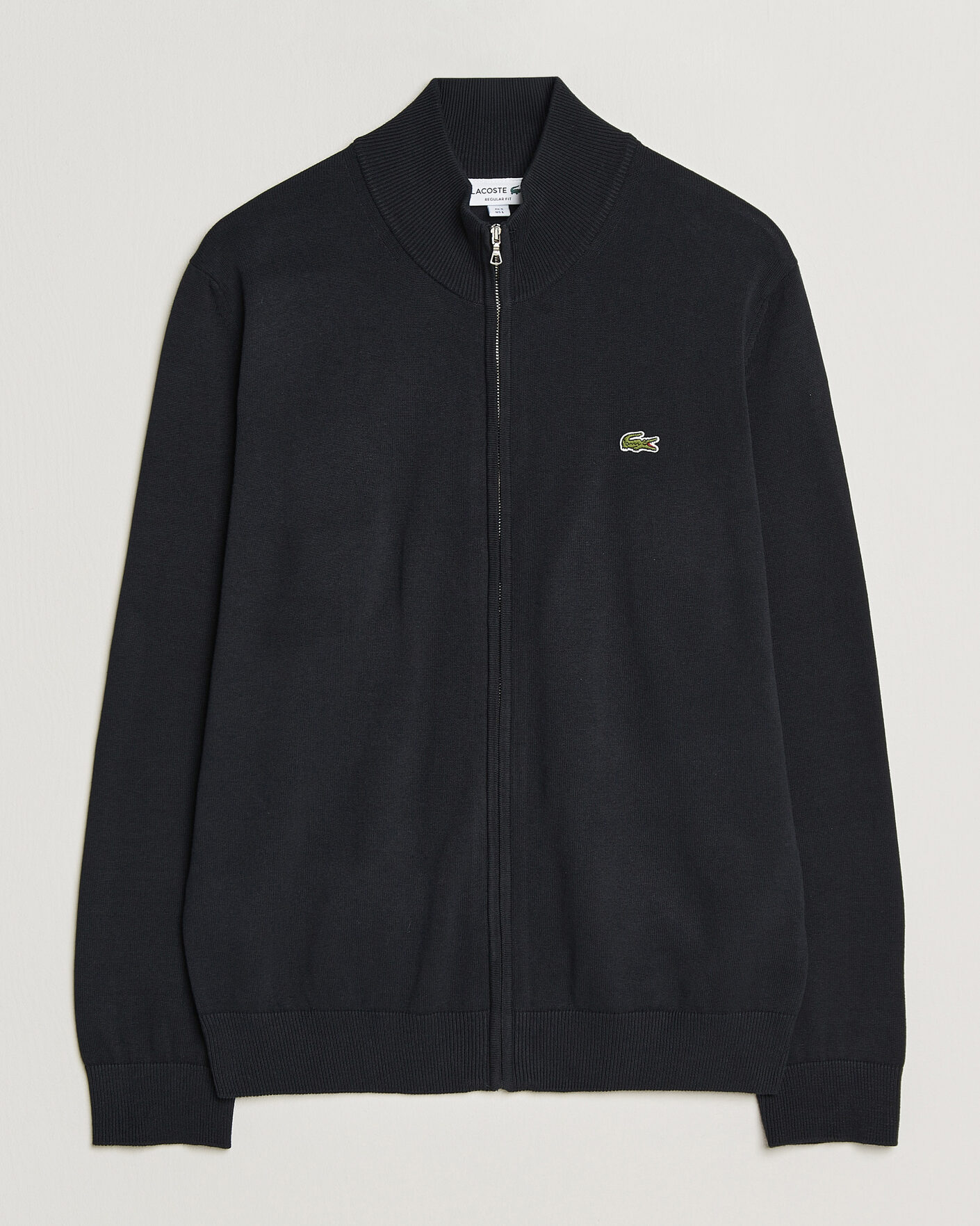 Herre | Trøjer | Lacoste | Cotton Knitted Full Zip Black