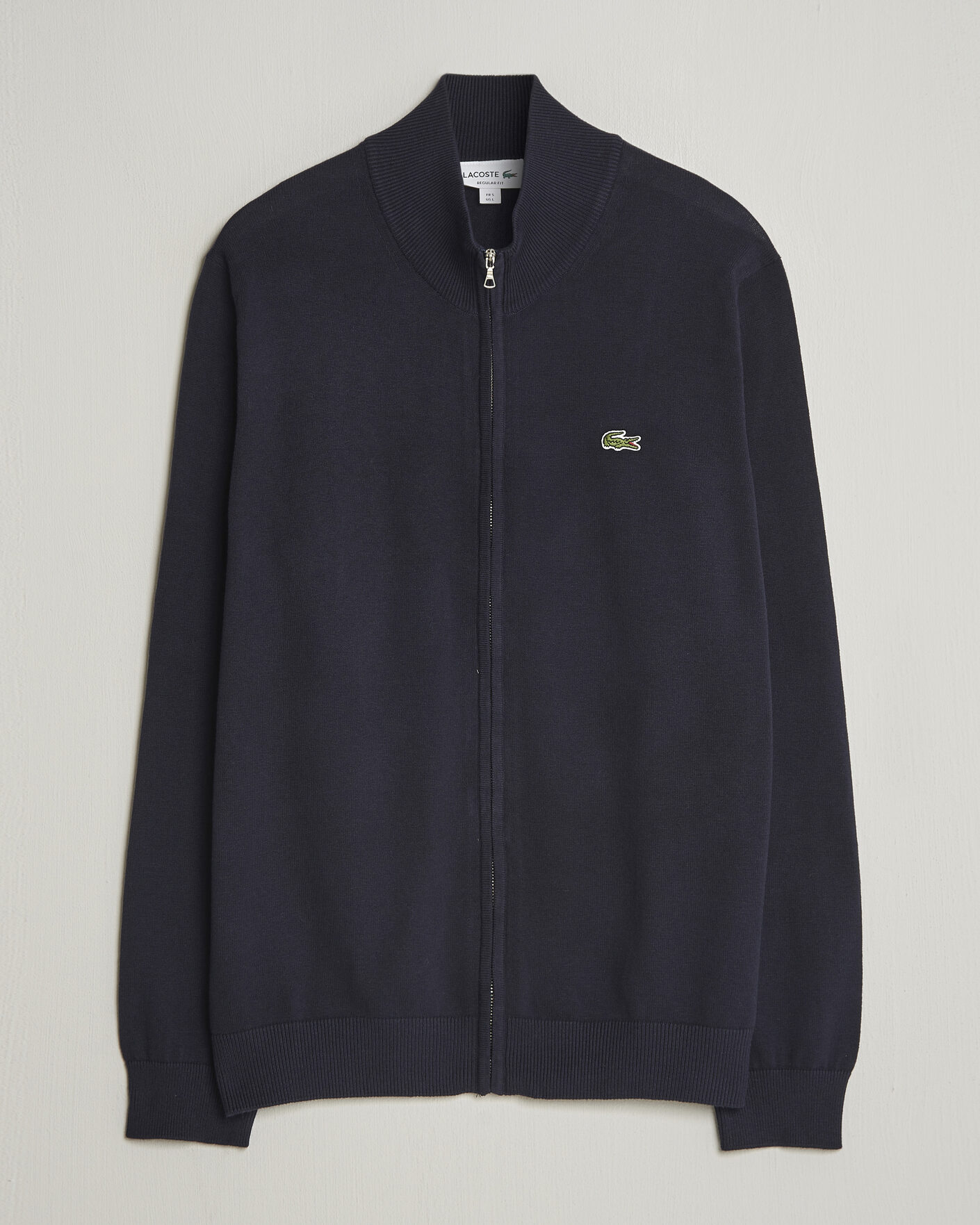 Herre | Trøjer | Lacoste | Cotton Knitted Full Zip Navy Blue