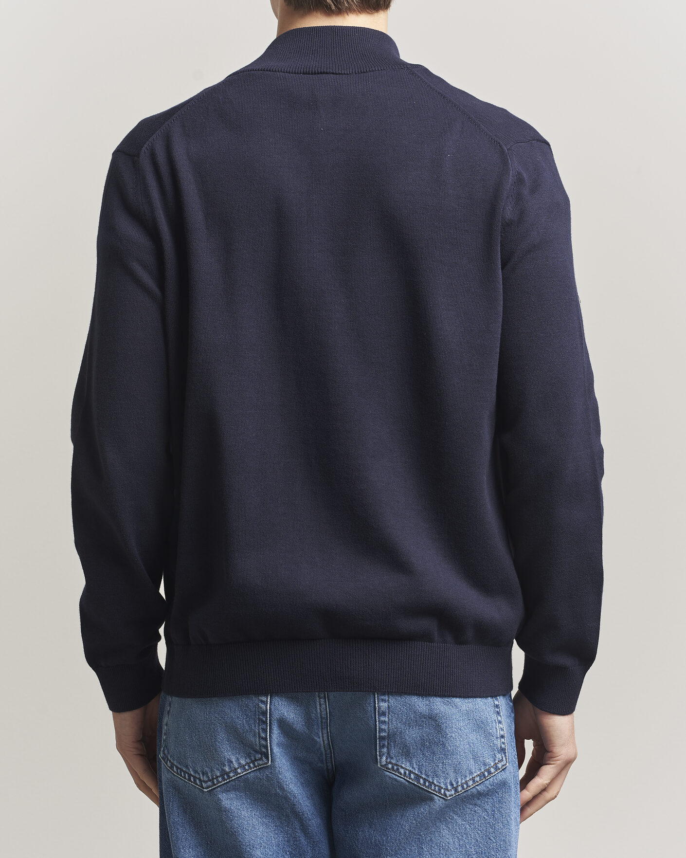 Herre | Trøjer | Lacoste | Cotton Knitted Full Zip Navy Blue