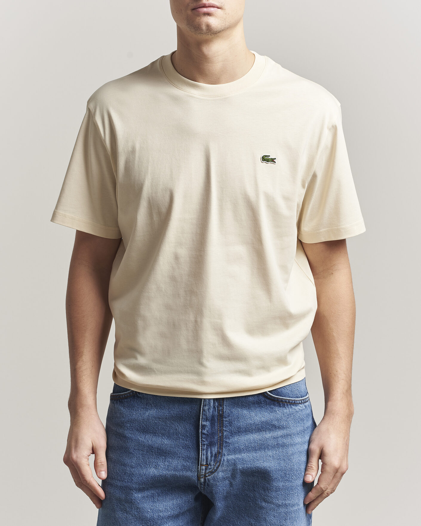 Herre | T-Shirts | Lacoste | Crew Neck T-Shirt Naturel Clair