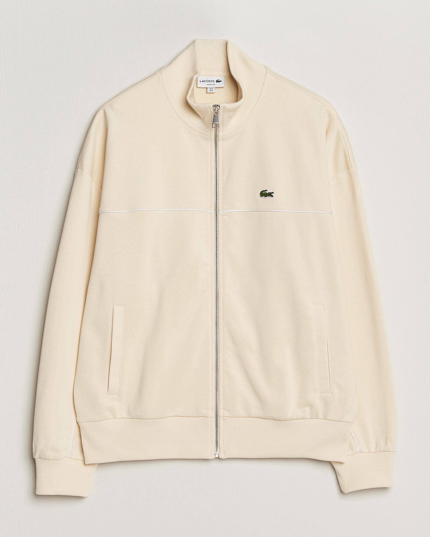 Herre | Trøjer | Lacoste | Piqué Track Jacket Naturel Clair
