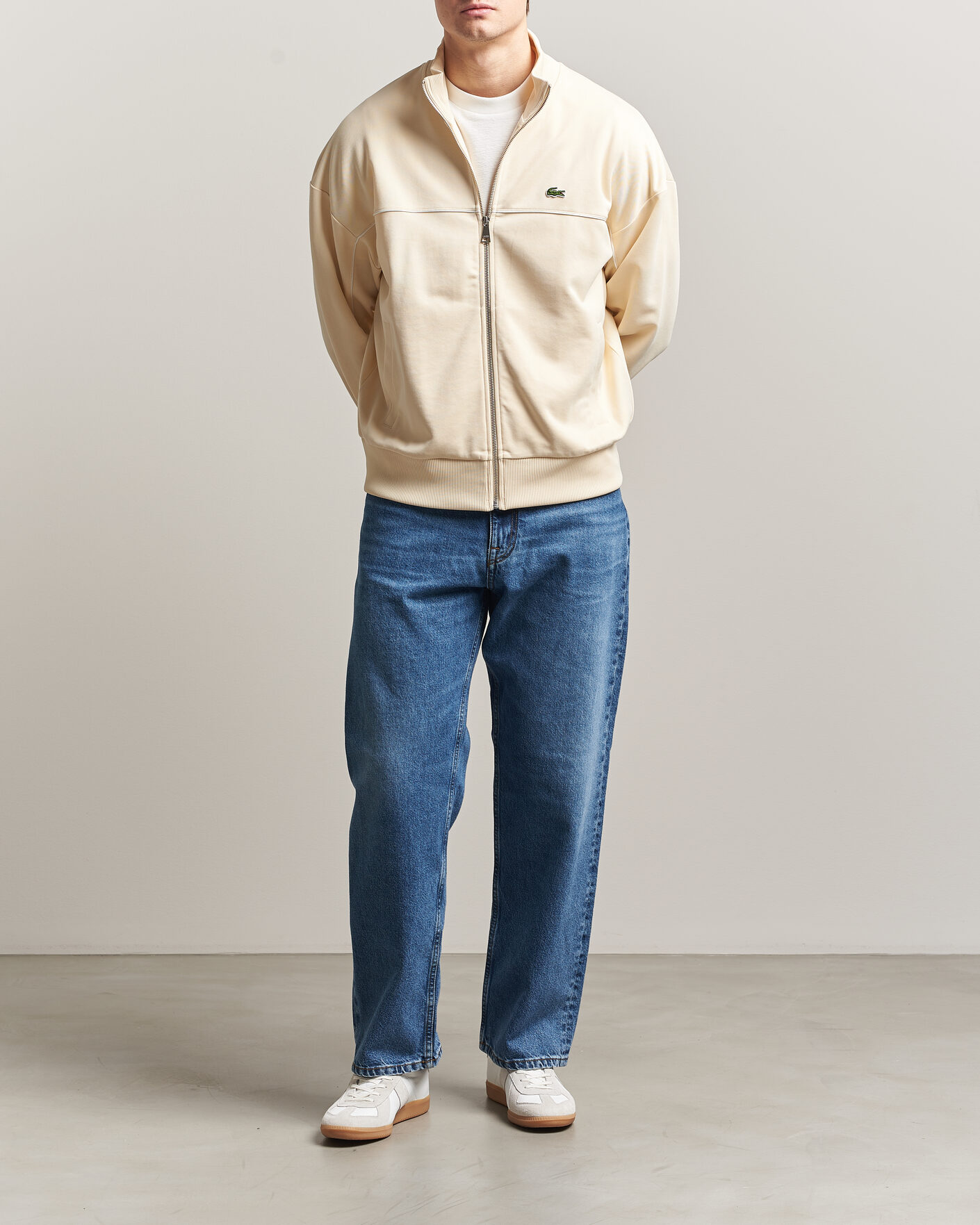 Herre | Trøjer | Lacoste | Piqué Track Jacket Naturel Clair