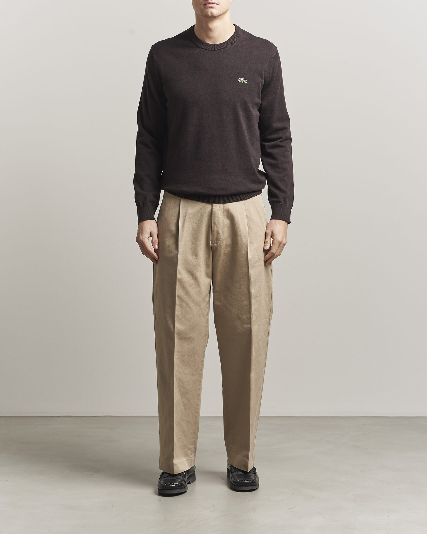 Herre | Trøjer | Lacoste | Cotton Knitted Sweater Buffalo Brown