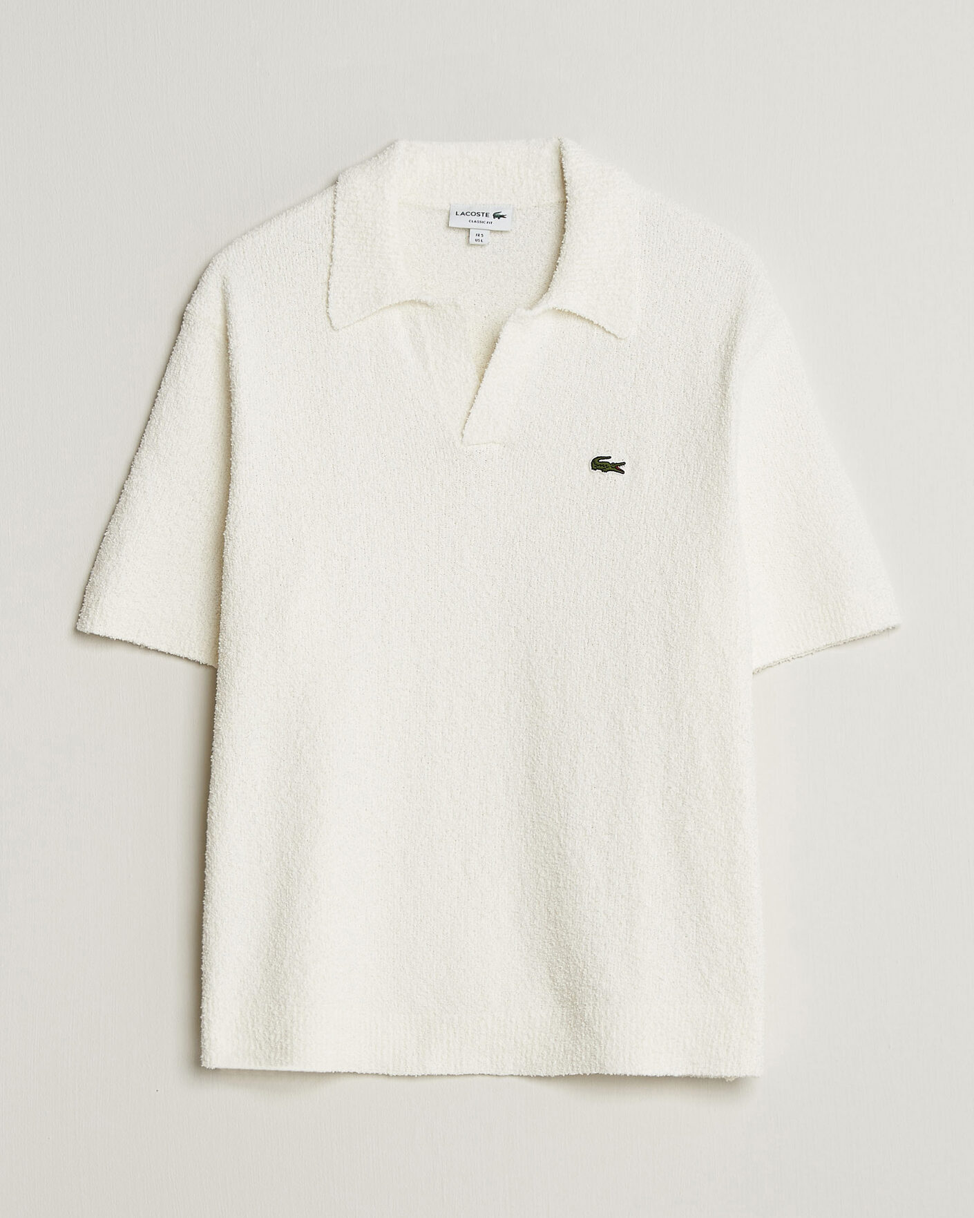 Herre | Polotrøjer | Lacoste | Cotton Bouclé Open Collar Polo Flour