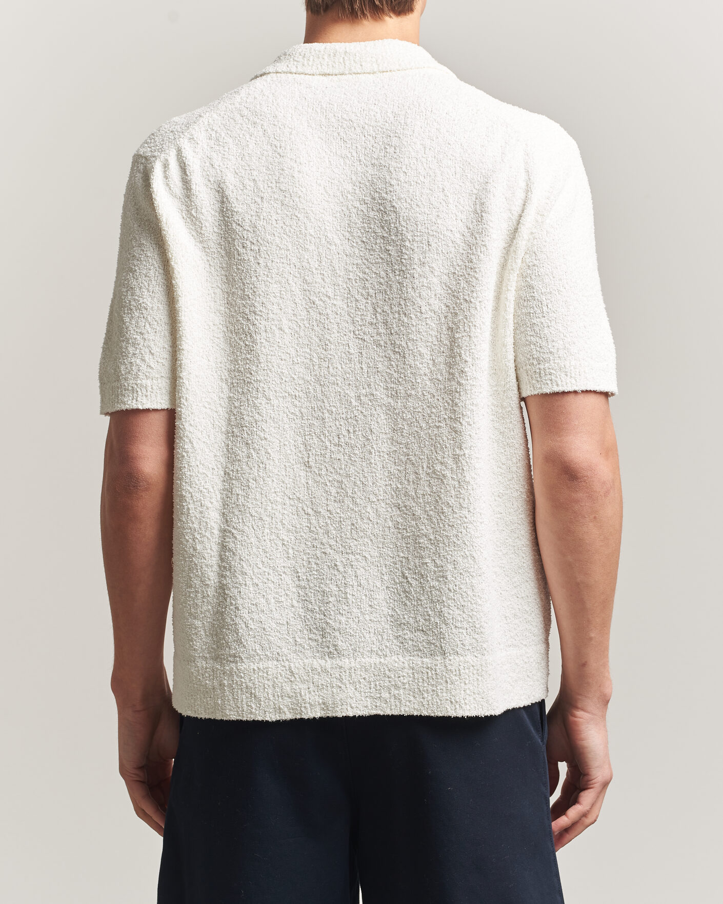 Herre | Polotrøjer | Lacoste | Cotton Bouclé Open Collar Polo Flour