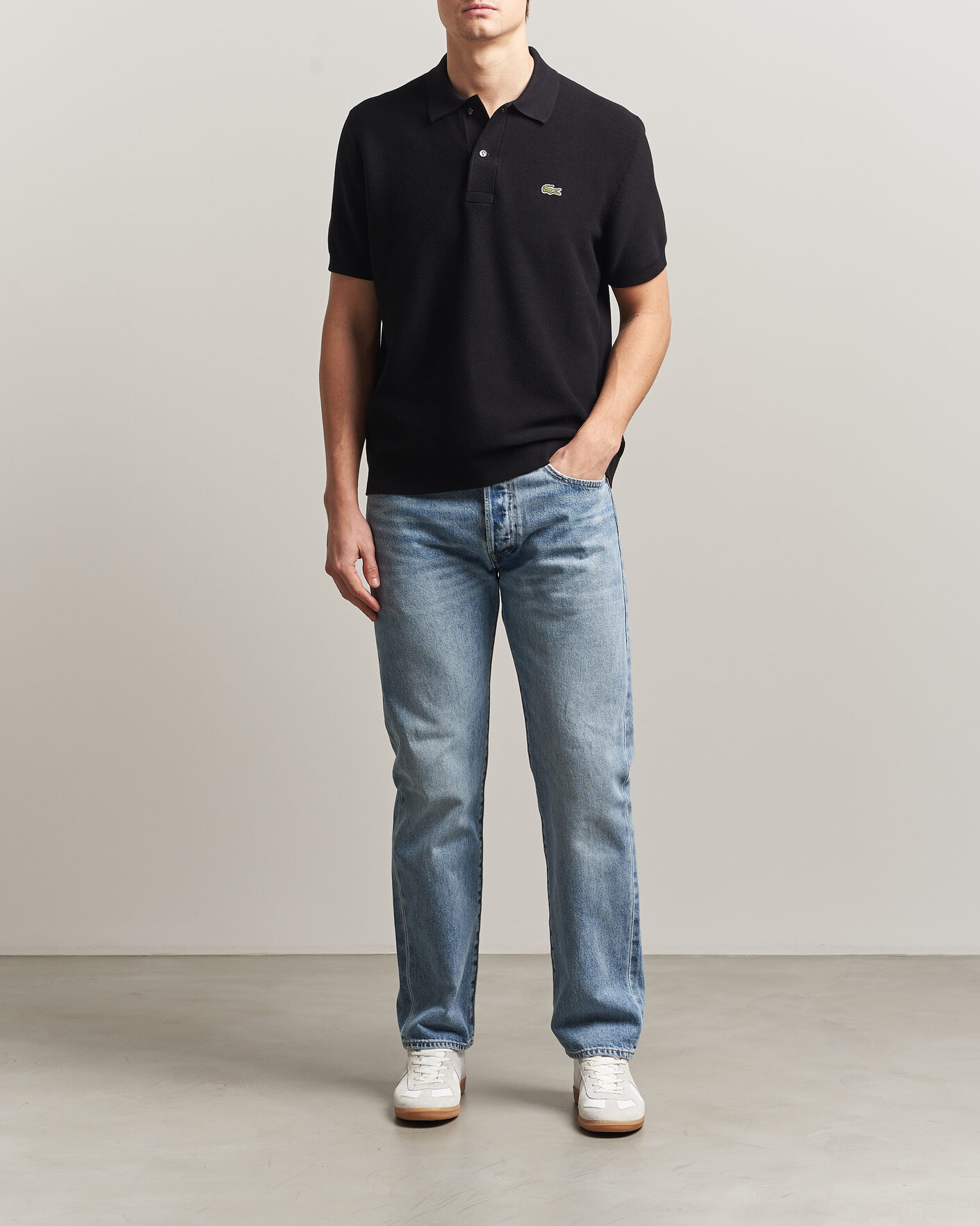Herre | Polotrøjer | Lacoste | Cotton Knitted Polo Black
