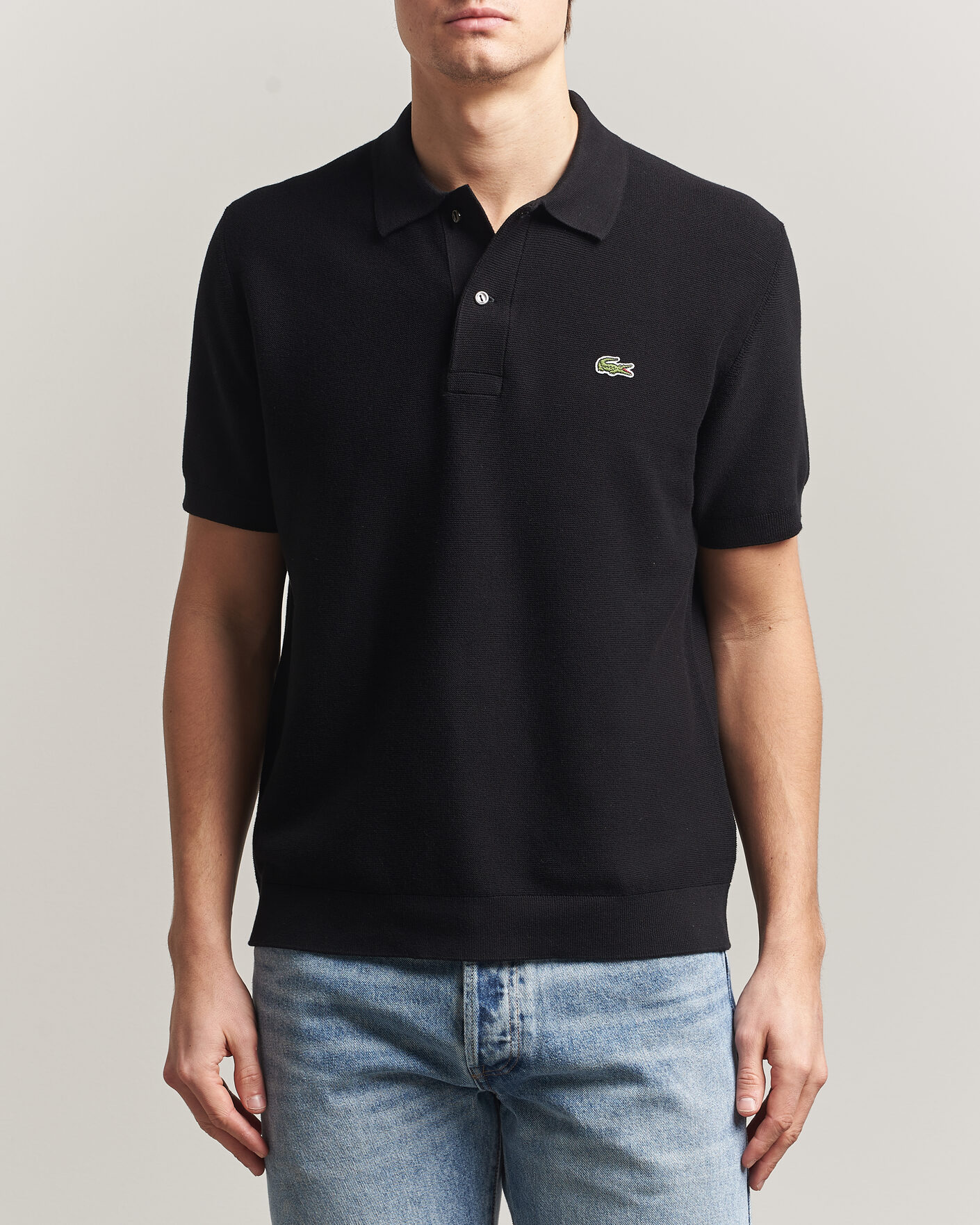 Herre | Polotrøjer | Lacoste | Cotton Knitted Polo Black