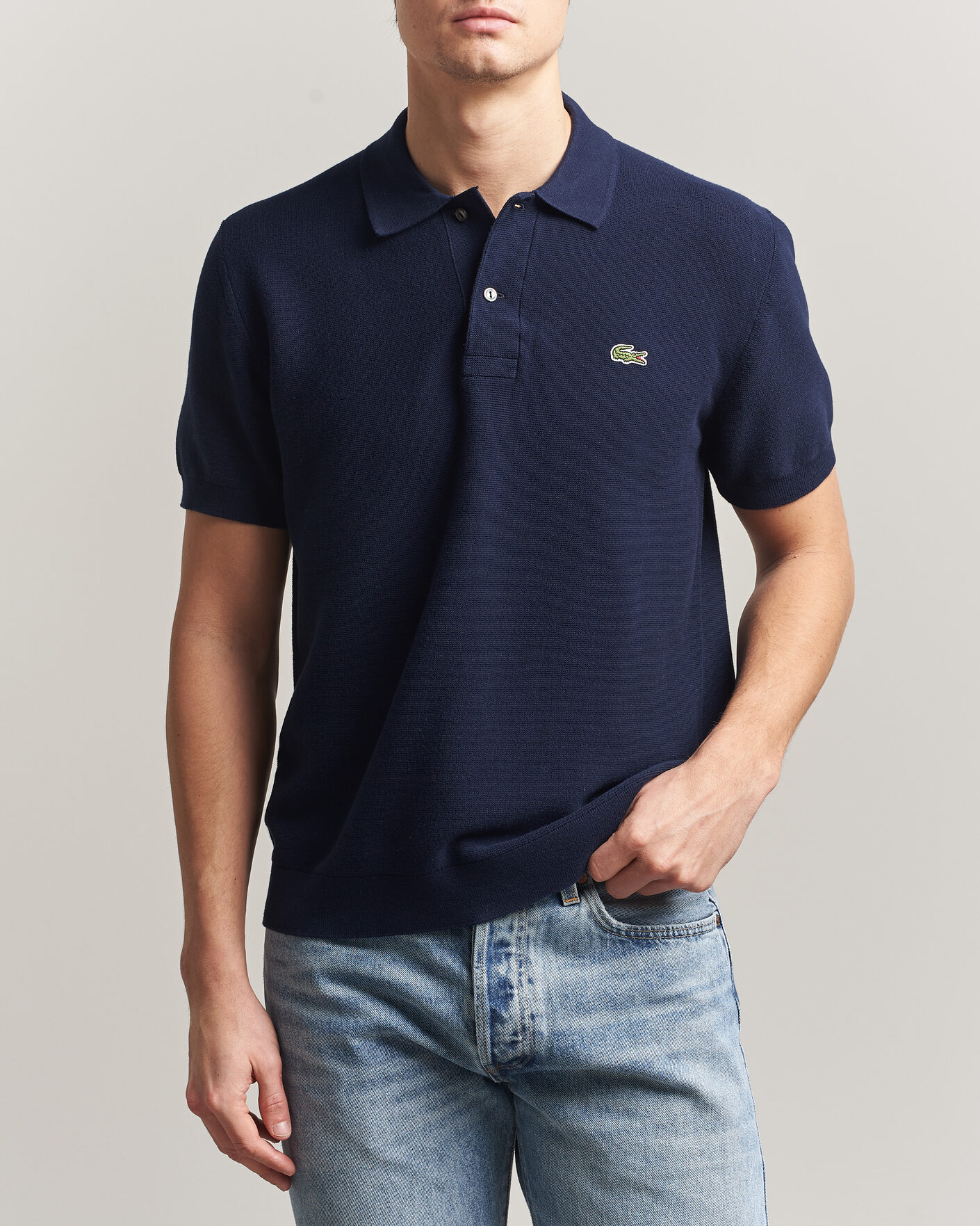 Herre | Polotrøjer | Lacoste | Cotton Knitted Polo Navy Blue