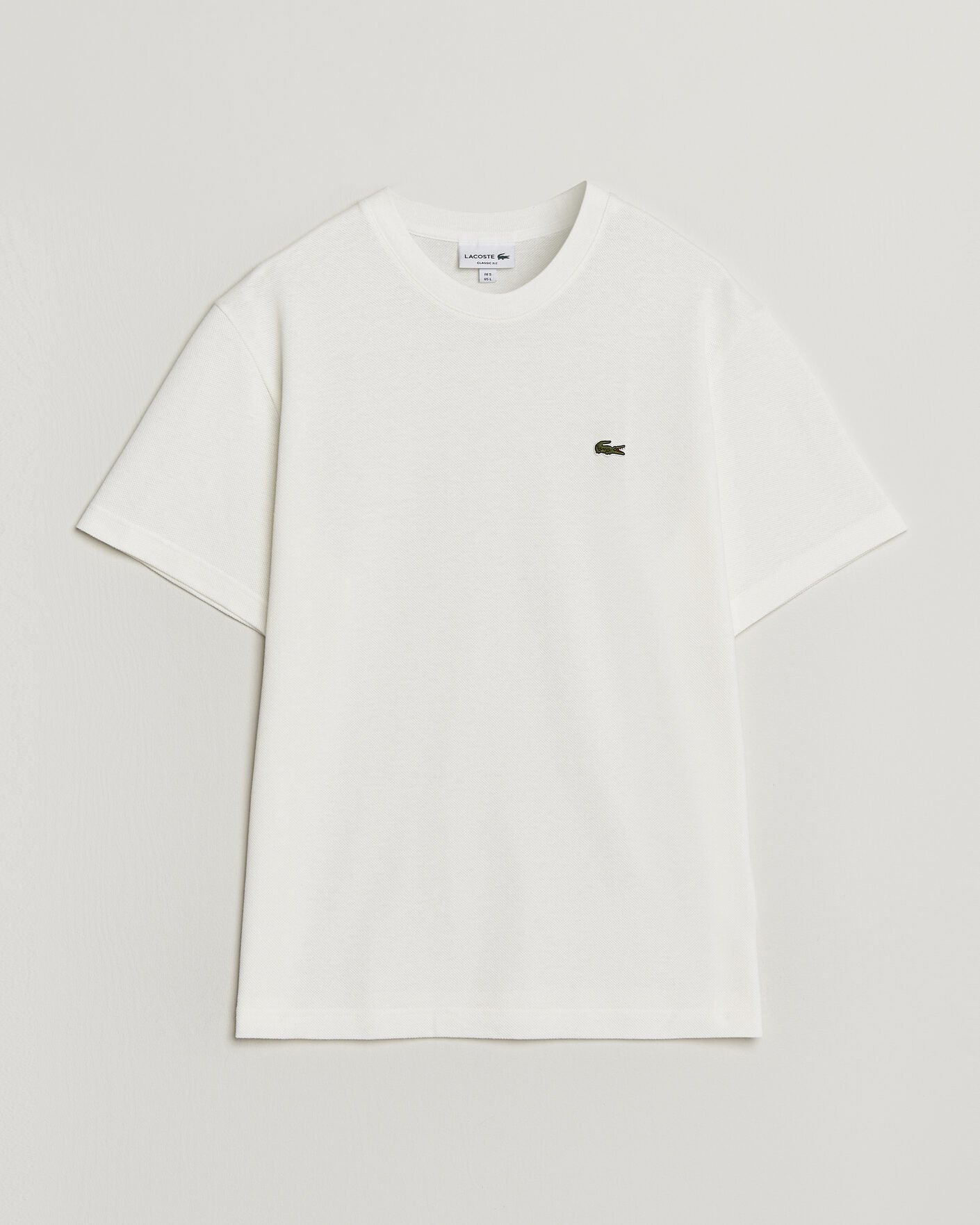 Herre | T-Shirts | Lacoste | Cotton/Linen Pique T-Shirt Flour