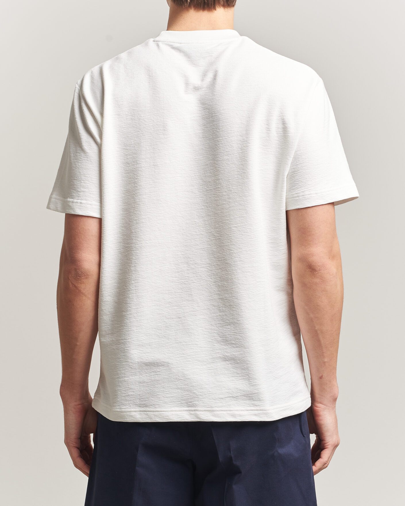 Herre | T-Shirts | Lacoste | Textured Cotton T-Shirt Flour