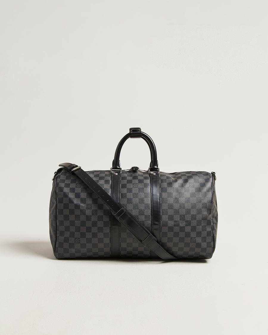 Herre | Pre-Owned & Vintage Bags | Louis Vuitton Pre-Owned | Keepall Bandouliére 45 Damier Graphite