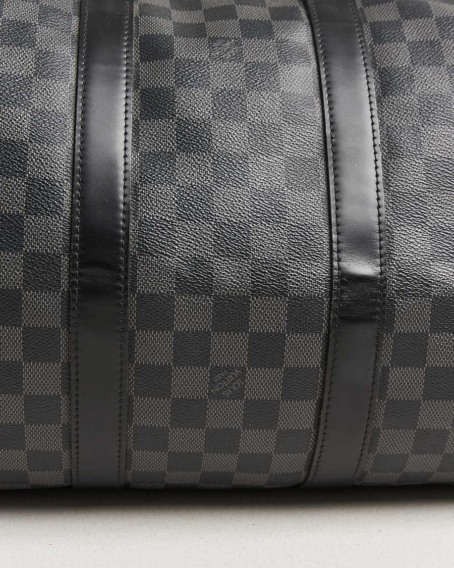 Herre | Pre-Owned & Vintage Bags | Louis Vuitton Pre-Owned | Keepall Bandouliére 45 Damier Graphite