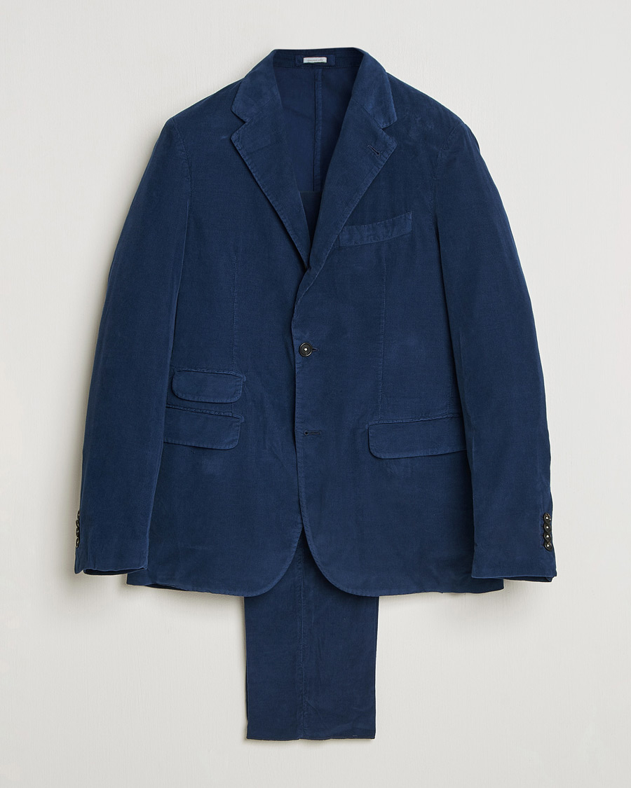 Herre | Jakkesæt | Massimo Alba | Sloop Corduroy Suit Midnight Blue