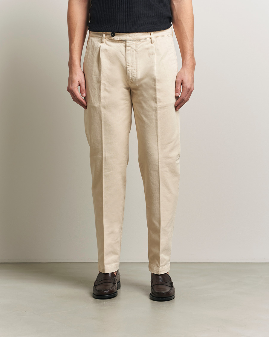 Herre | Bukser | Massimo Alba | Ionio Cotton Trousers Light Beige