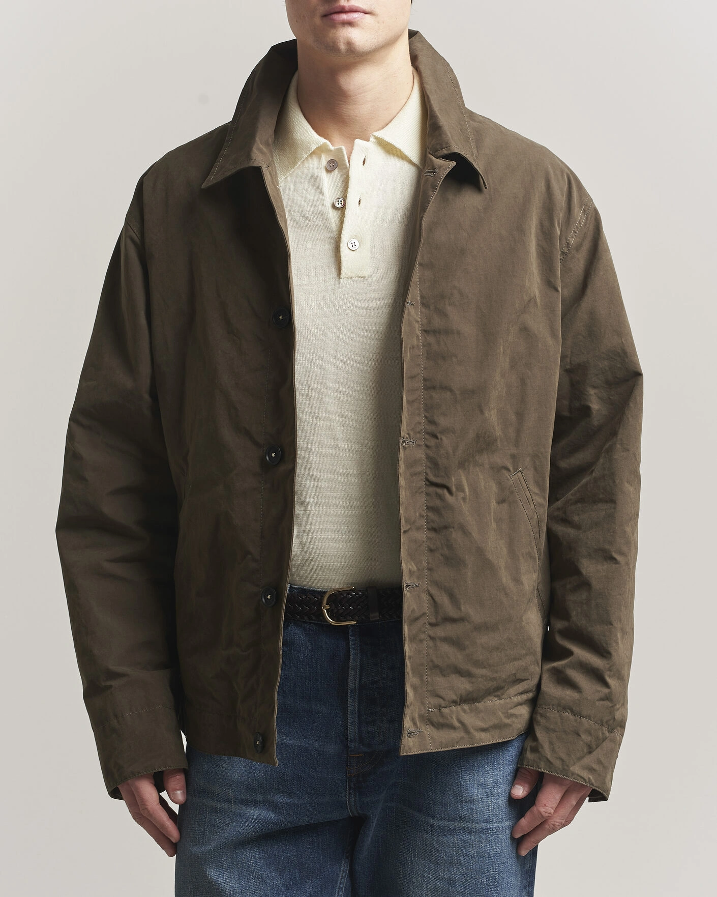 Herre | Jakker | Massimo Alba | Lined Cotton Bomber Jacket Hunter