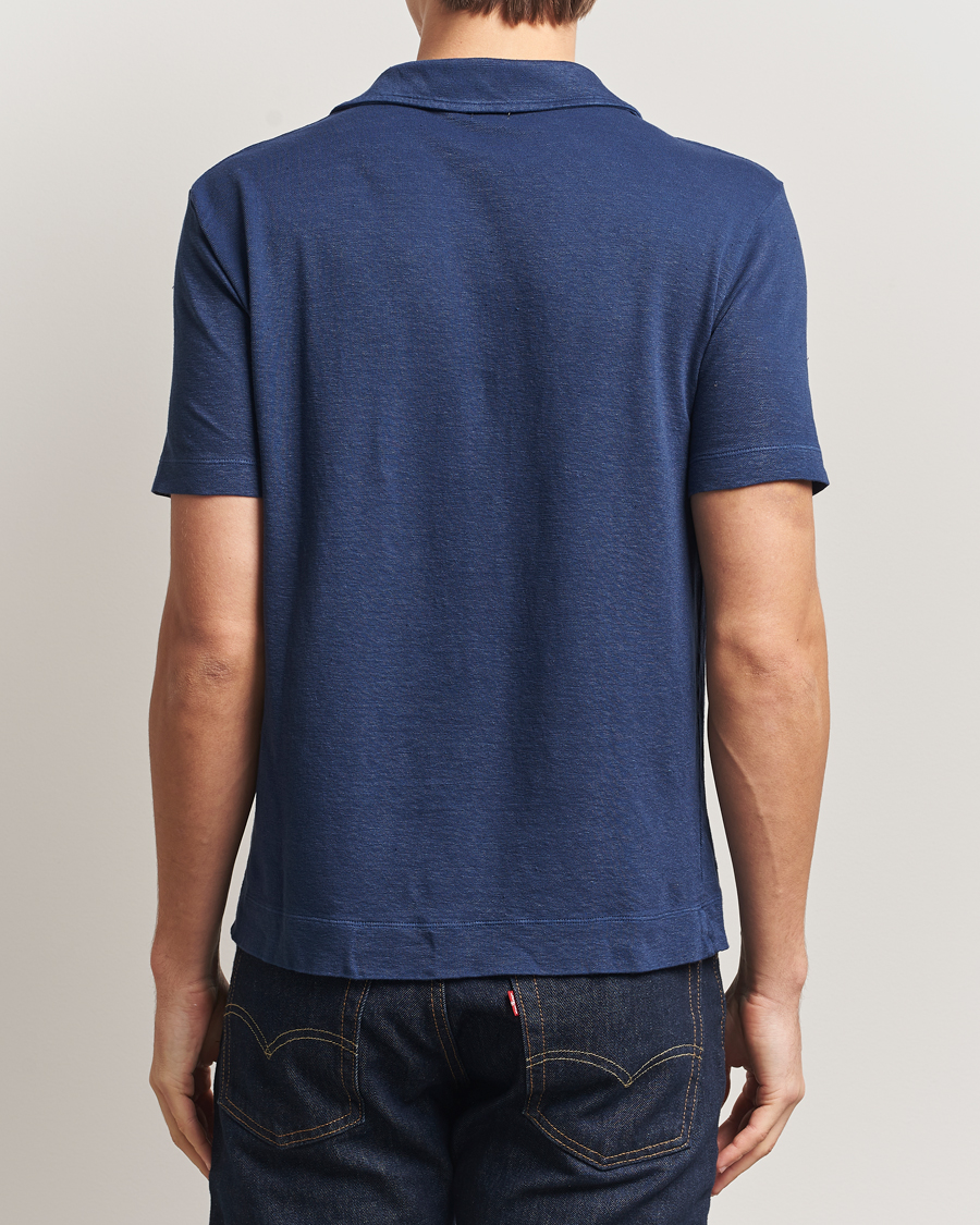 Herre | Polotrøjer | Massimo Alba | Aruba Cotton/Linen Polo Midnight Blue