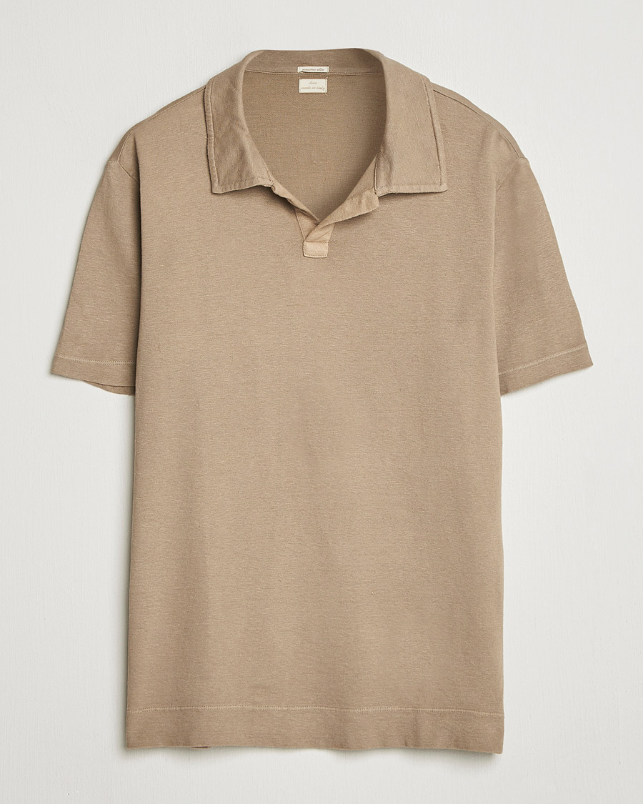 Herre | Polotrøjer | Massimo Alba | Aruba Cotton/Linen Polo Camel