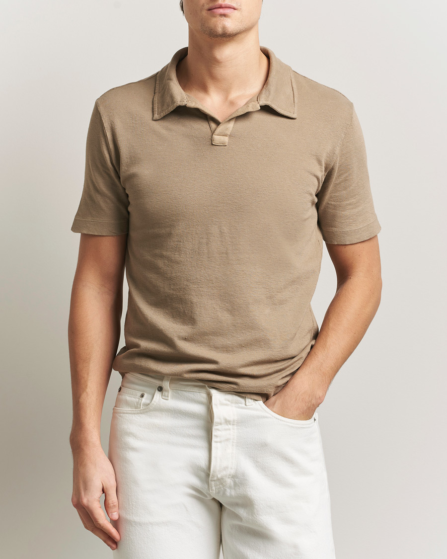 Herre | Polotrøjer | Massimo Alba | Aruba Cotton/Linen Polo Camel