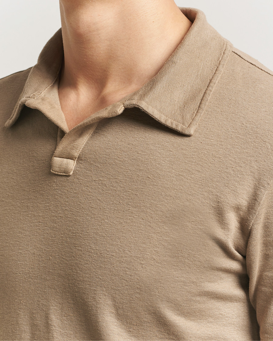 Herre | Polotrøjer | Massimo Alba | Aruba Cotton/Linen Polo Camel