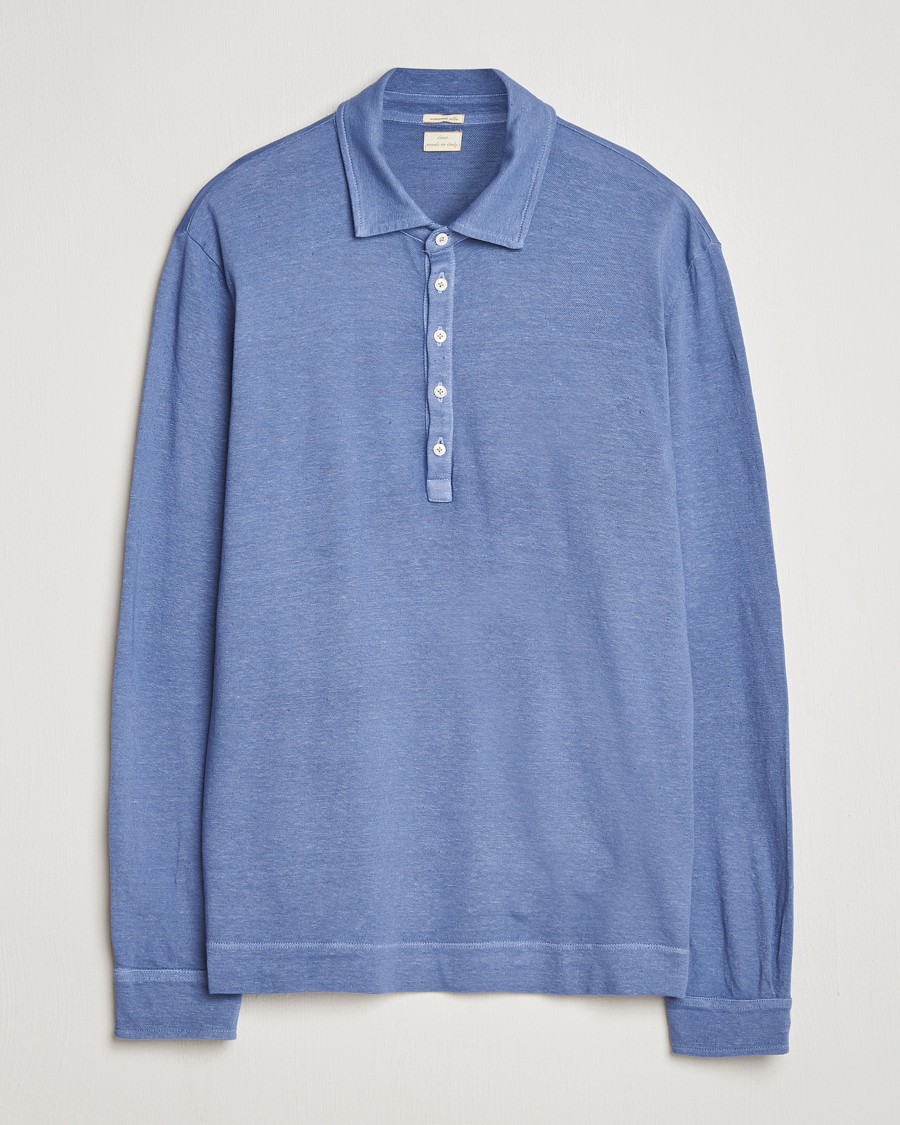 Herre | Polotrøjer | Massimo Alba | Raya Cotton/Linen Long Sleeve Polo Tulip