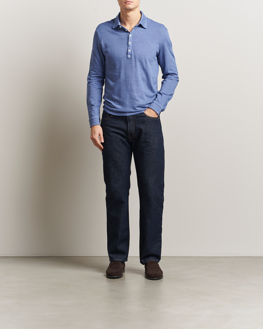 Herre | Polotrøjer | Massimo Alba | Raya Cotton/Linen Long Sleeve Polo Tulip