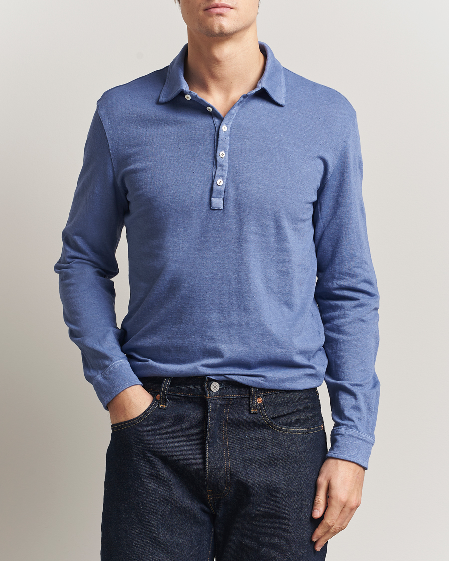 Herre | Polotrøjer | Massimo Alba | Raya Cotton/Linen Long Sleeve Polo Tulip
