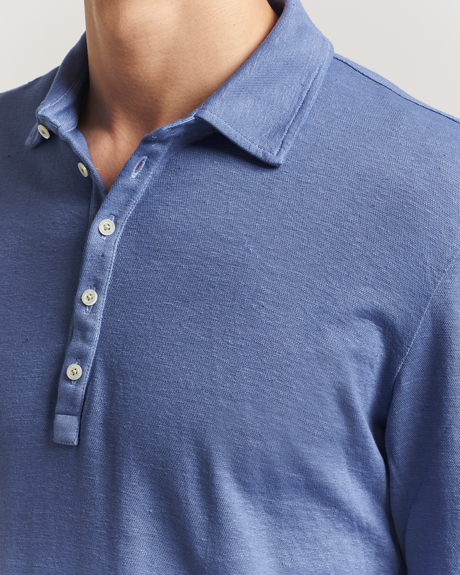 Herre | Polotrøjer | Massimo Alba | Raya Cotton/Linen Long Sleeve Polo Tulip