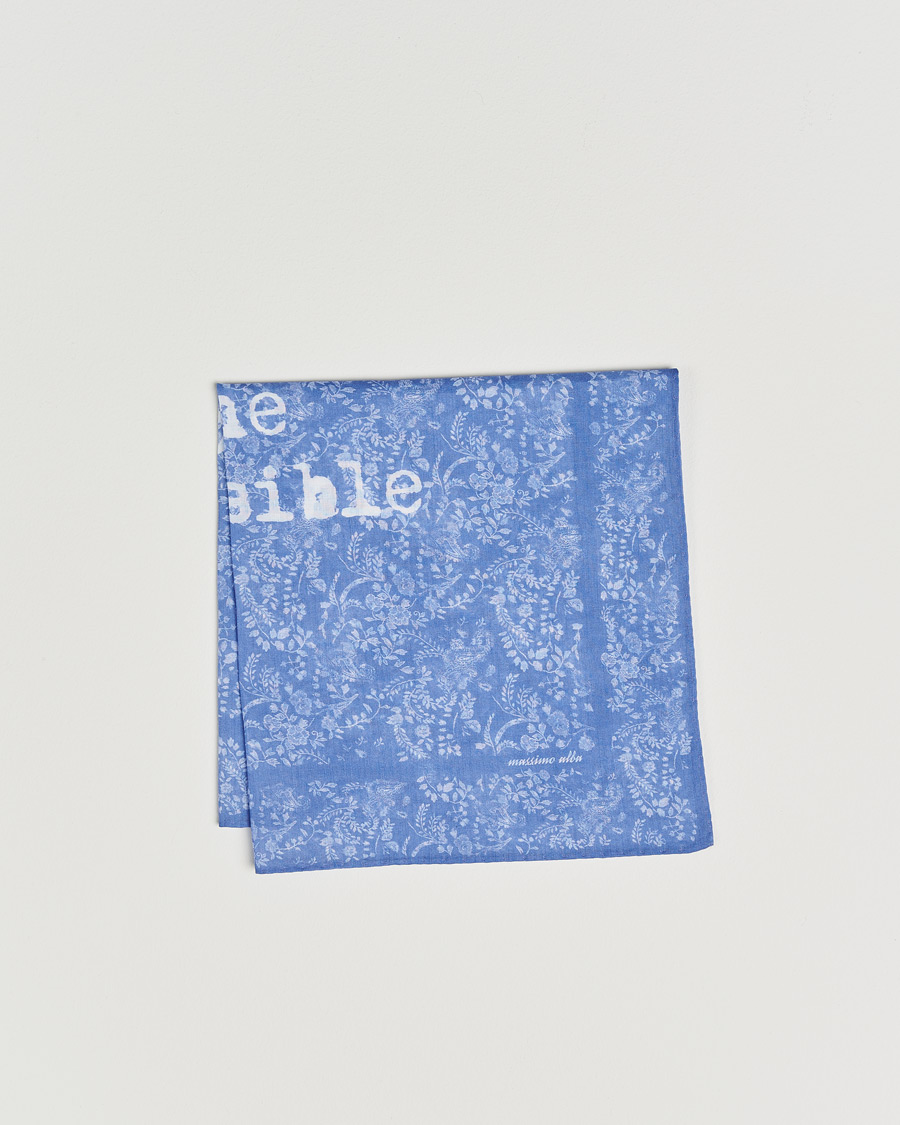 Herre | Lommeklude | Massimo Alba | Printed Cotton Voile Hankerchief Tulip