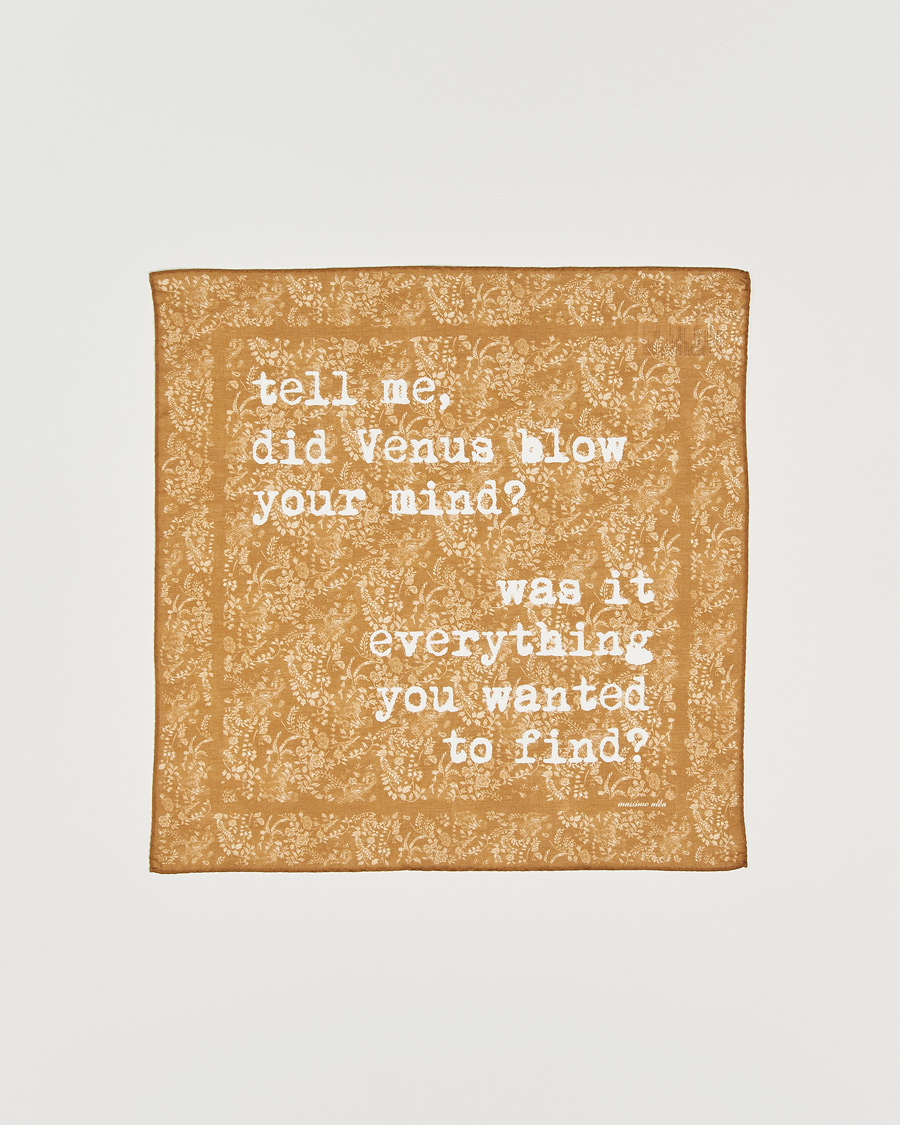 Herre | Lommeklude | Massimo Alba | Printed Cotton Voile Hankerchief Bronze
