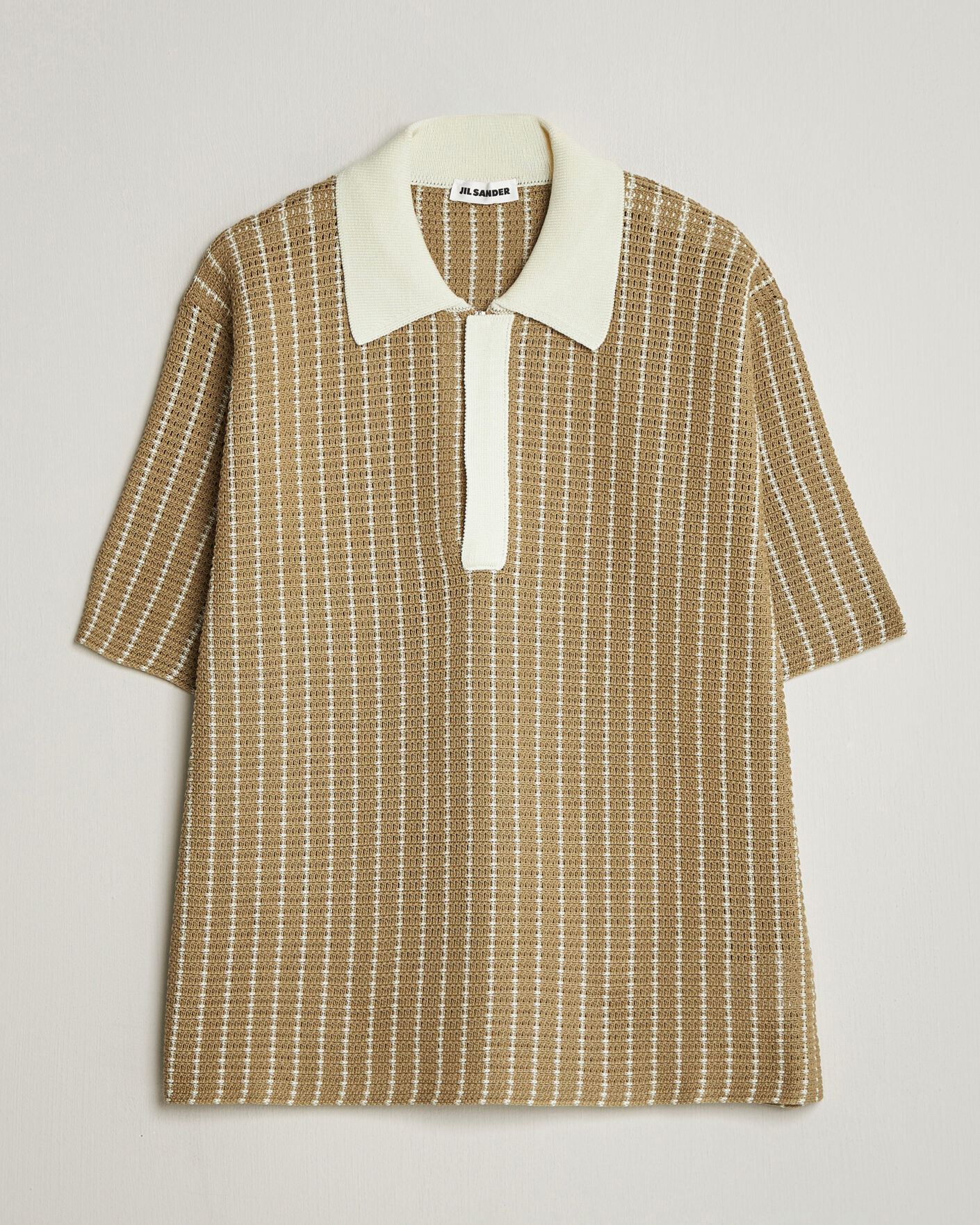 Herre | Polotrøjer | Jil Sander | Net Stitch Knitted Polo Tobacco