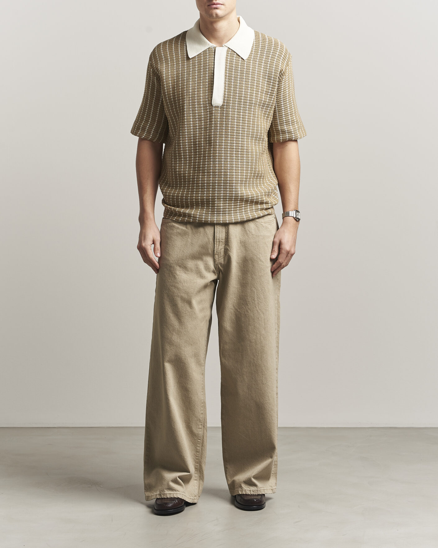 Herre | Polotrøjer | Jil Sander | Net Stitch Knitted Polo Tobacco