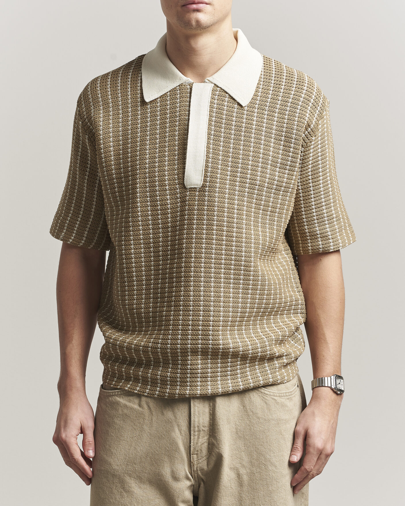 Herre | Polotrøjer | Jil Sander | Net Stitch Knitted Polo Tobacco