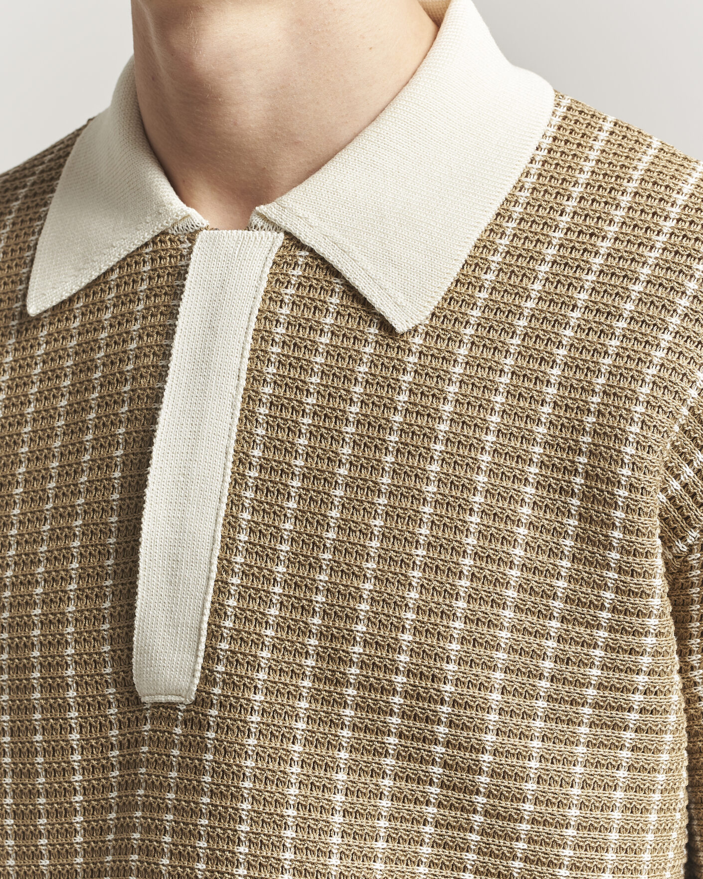 Herre | Polotrøjer | Jil Sander | Net Stitch Knitted Polo Tobacco