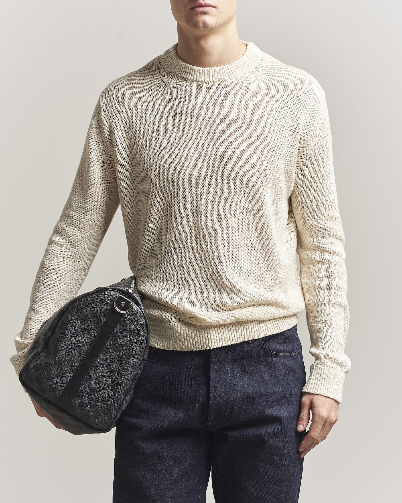 Herre | Trøjer | Jil Sander | Silk Blend Crew Neck Sweater Sand