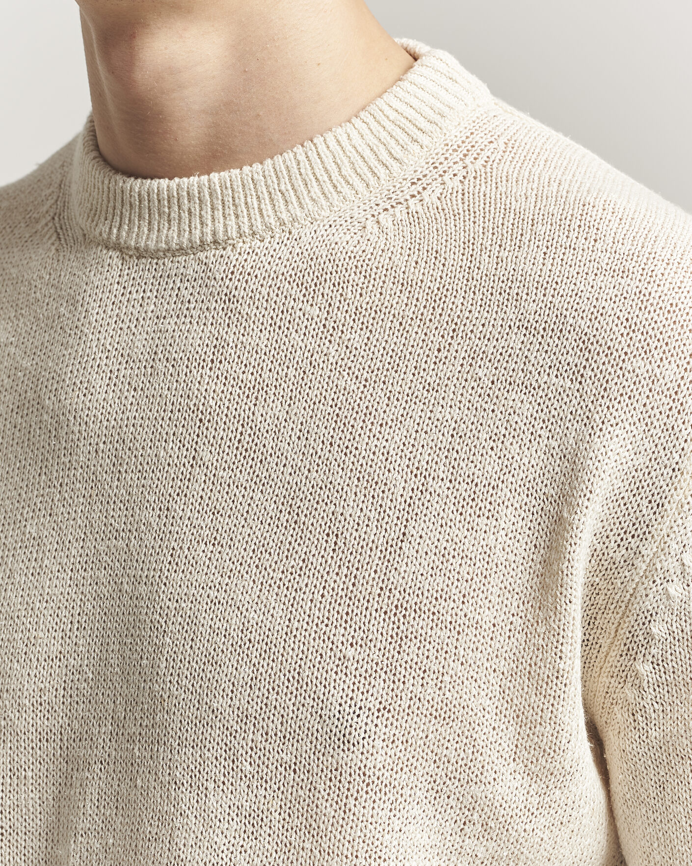 Herre | Trøjer | Jil Sander | Silk Blend Crew Neck Sweater Sand
