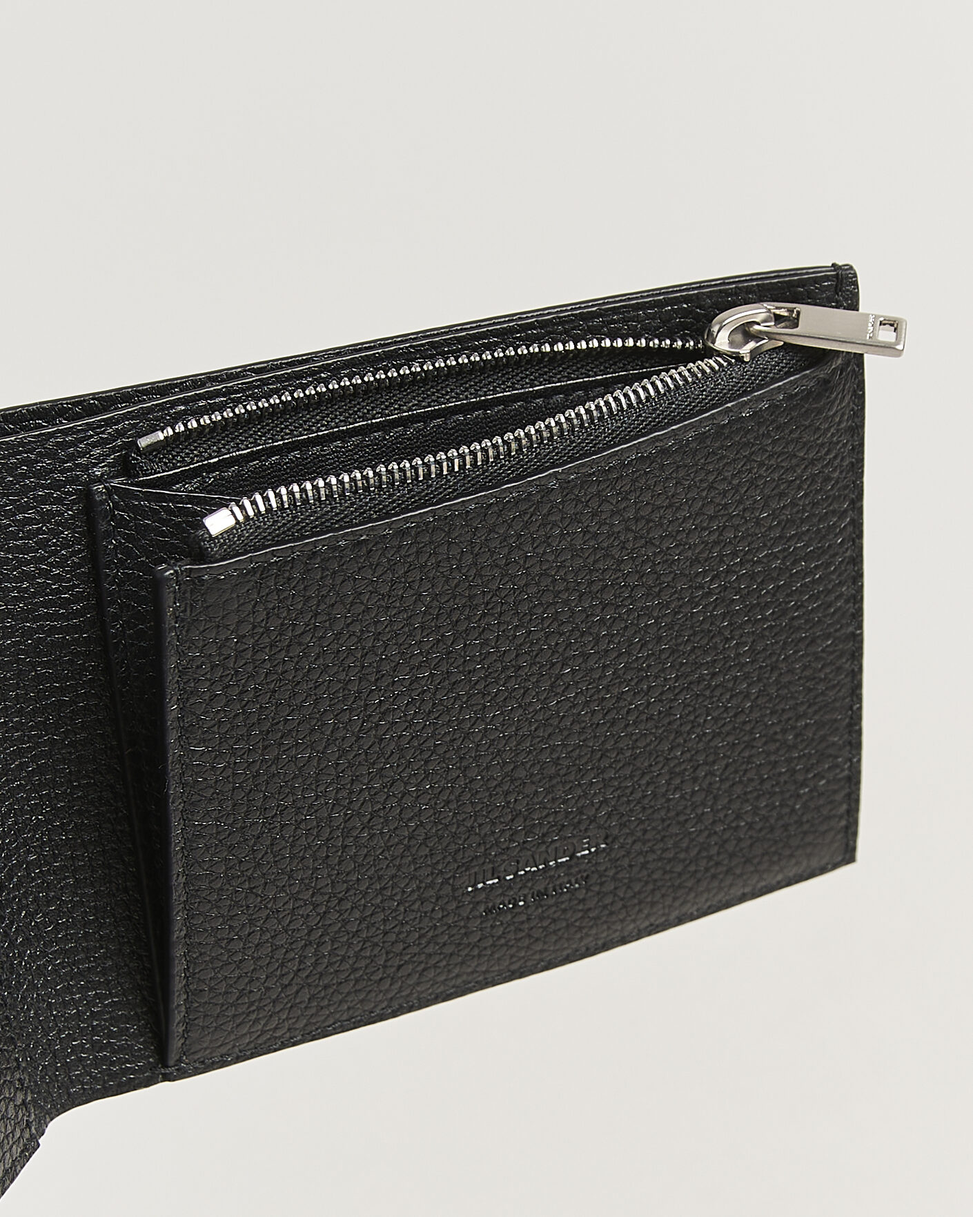 Herre | Punge | Jil Sander | Grain Leather Zip Wallet Black