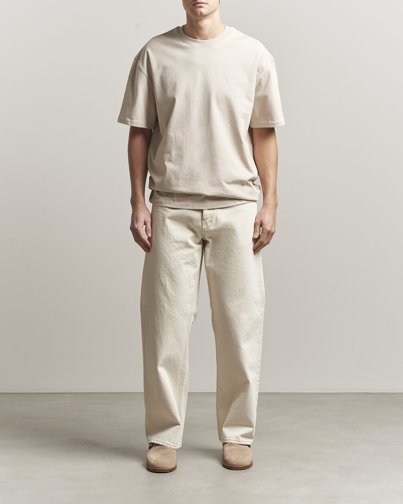 Herre | T-Shirts | LES DEUX | Crew T-Shirt Light Sand