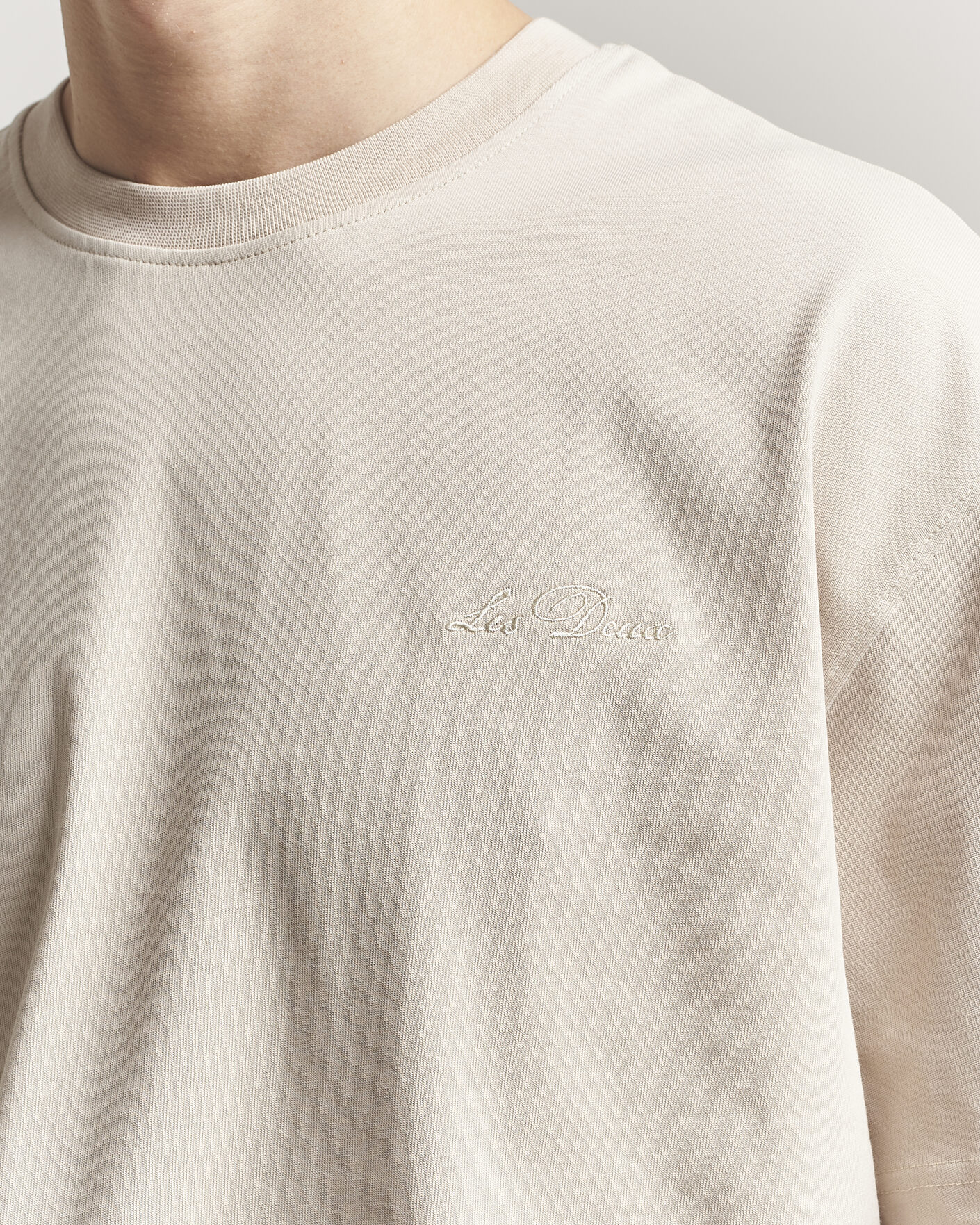 Herre | T-Shirts | LES DEUX | Crew T-Shirt Light Sand