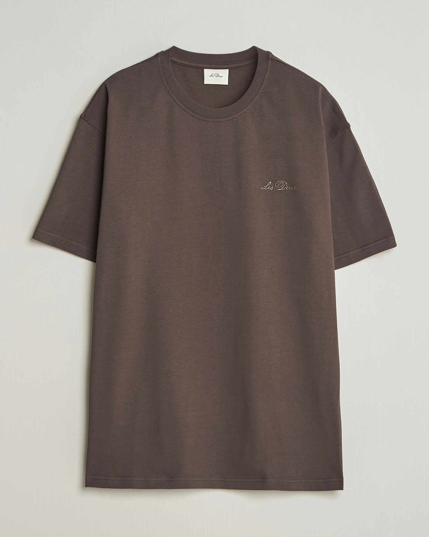 Herre | T-Shirts | LES DEUX | Crew T-Shirt Coffee Brown